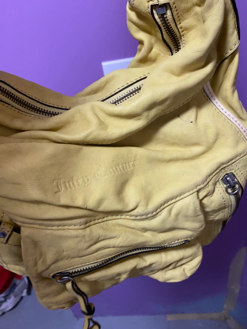 Juicy Couture Yellow Leather Hobo Bag