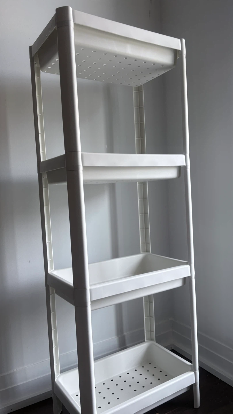 White 4-Tier Shelf Unit - photo 2