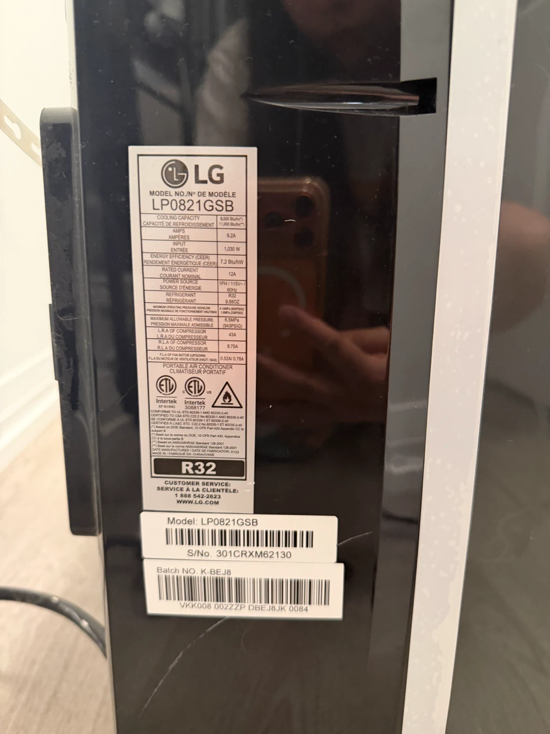 LG Portable Air Conditioner LP0821GSB - photo 4