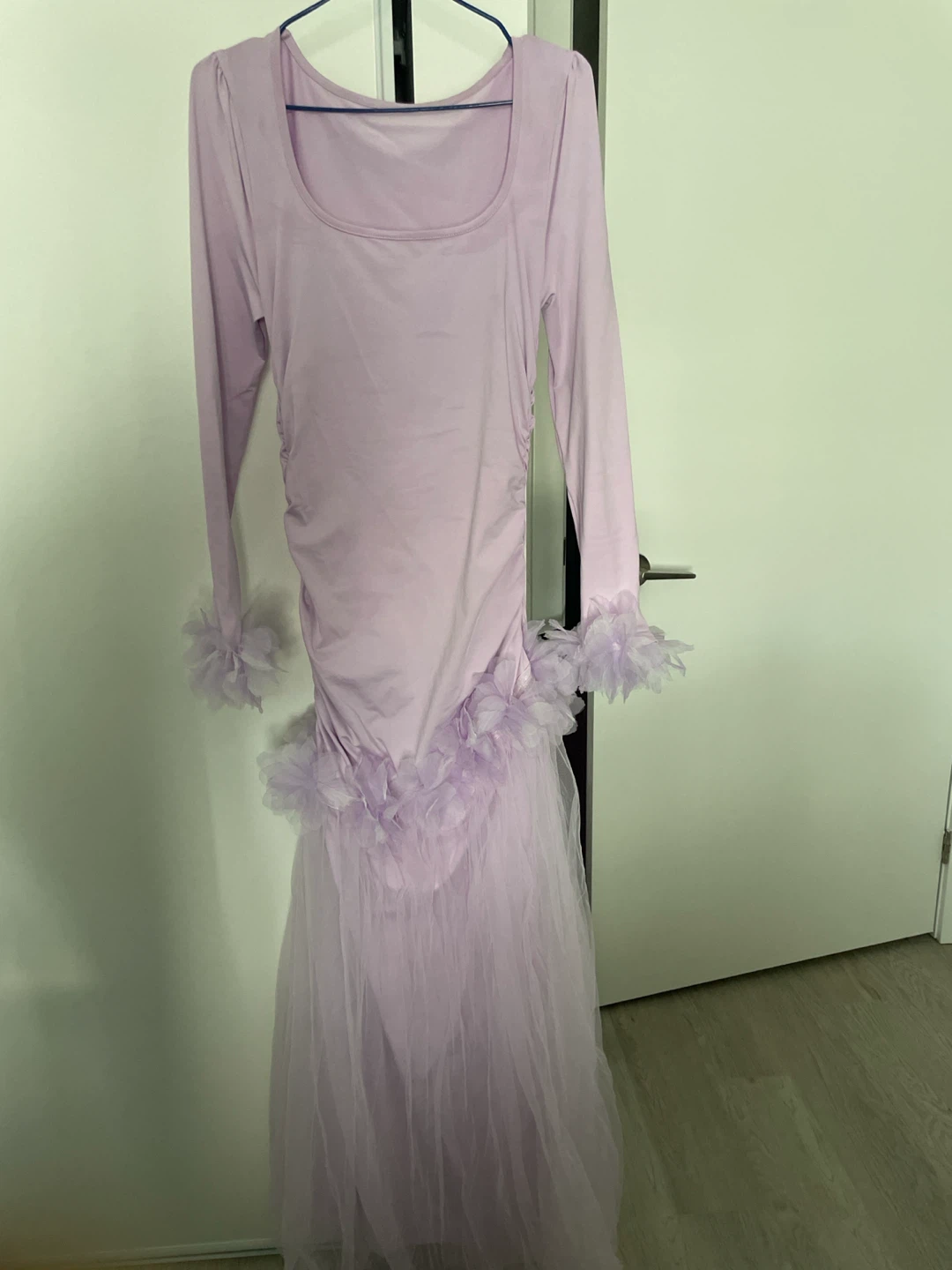 Lilac Ruched Tulle Dress