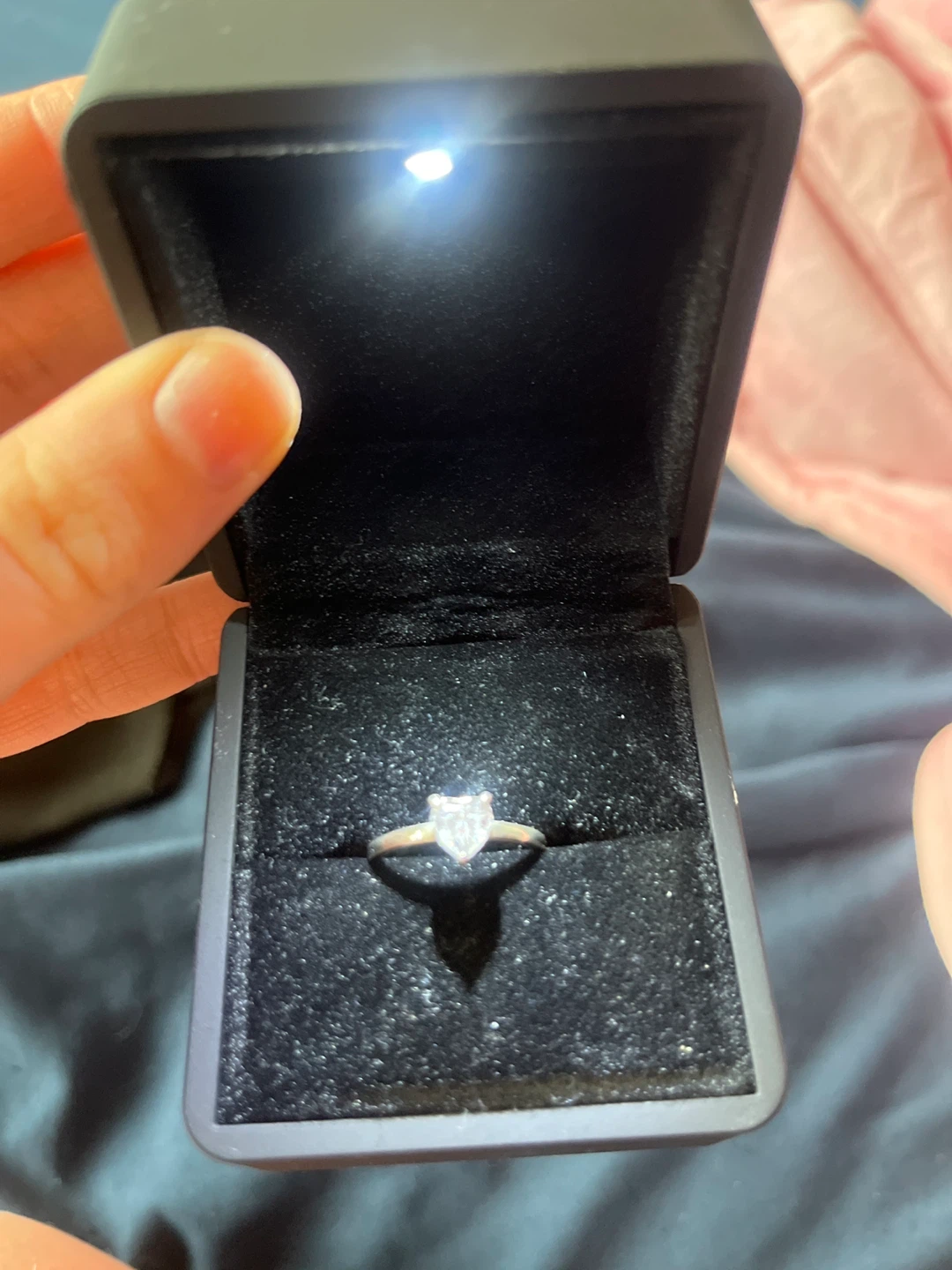 Heart-shaped engagement ring