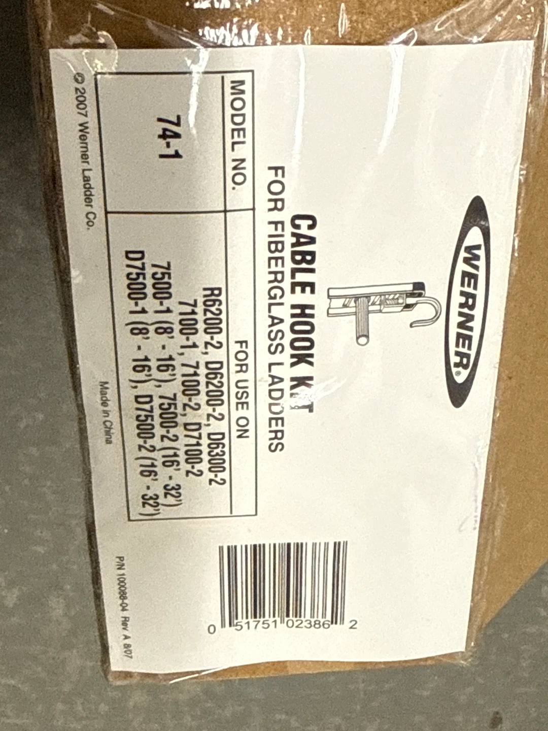Werner Cable Hook Kit for Fiberglass Ladders
