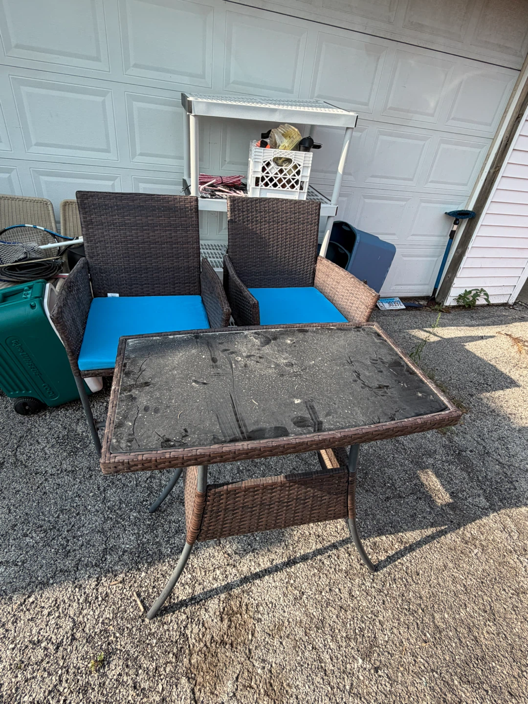 Wicker Bistro Set - Table & 2 Chairs