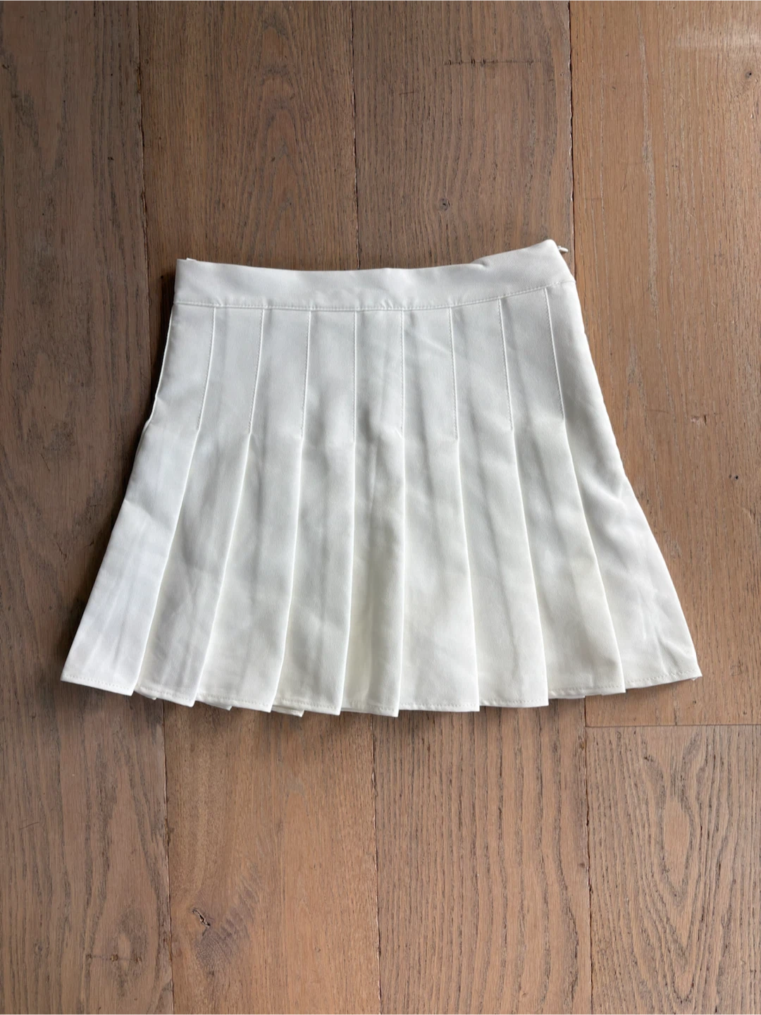 White Pleated Skirt with Built-in Shorts