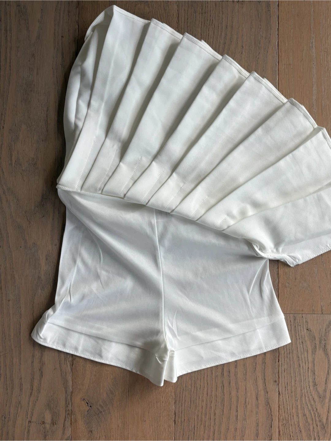 White Pleated Skirt with Built-in Shorts - photo 3
