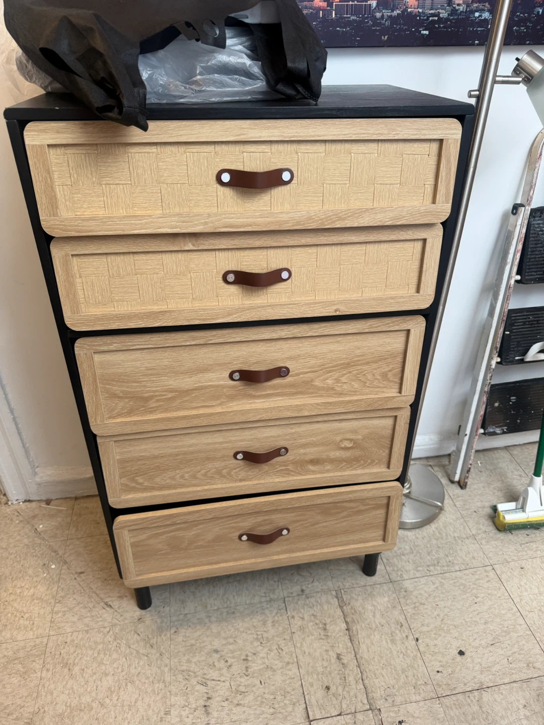 5-Drawer Dresser with Wood-Look Fronts