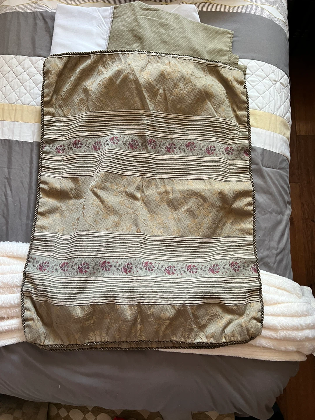 Two Decorative Pillow Covers & 1 matching Bedskirt