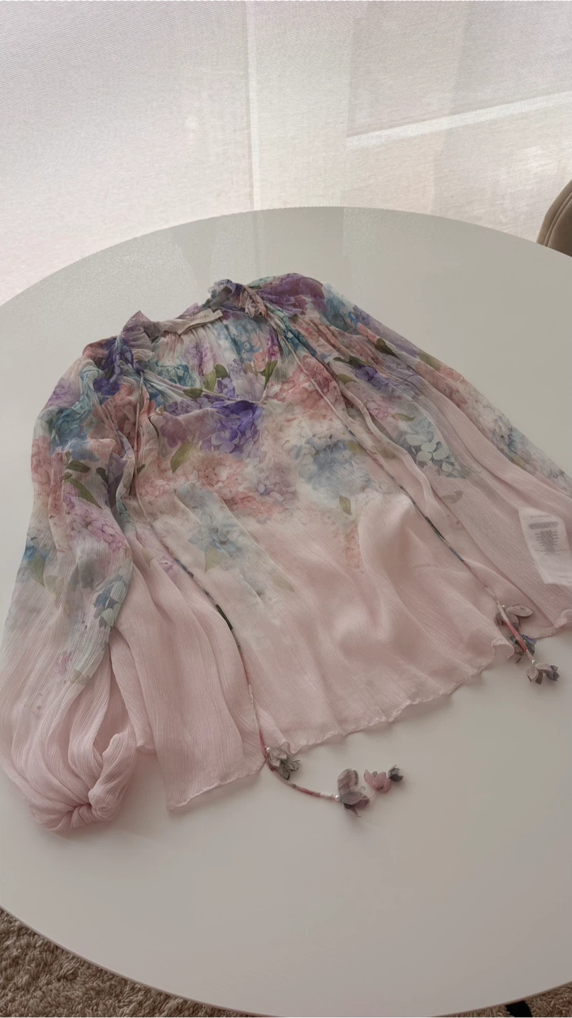 Zimmermann Floral Blouse / Top — Size 0 — 100% Viscose - photo 2