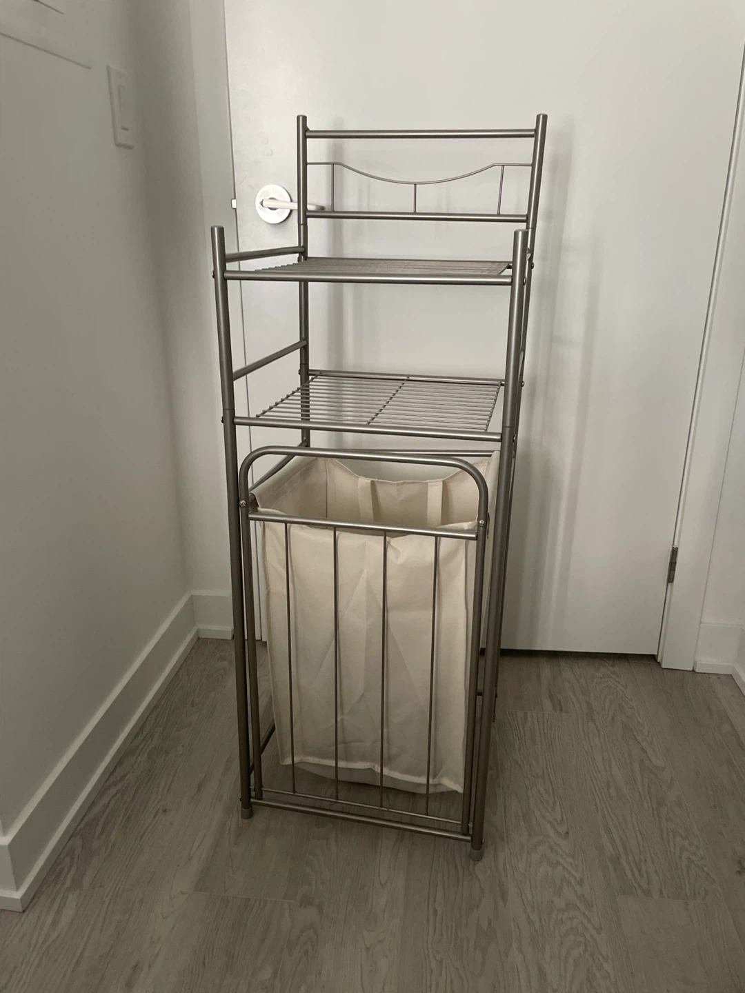 Metal Laundry Hamper with Shelves