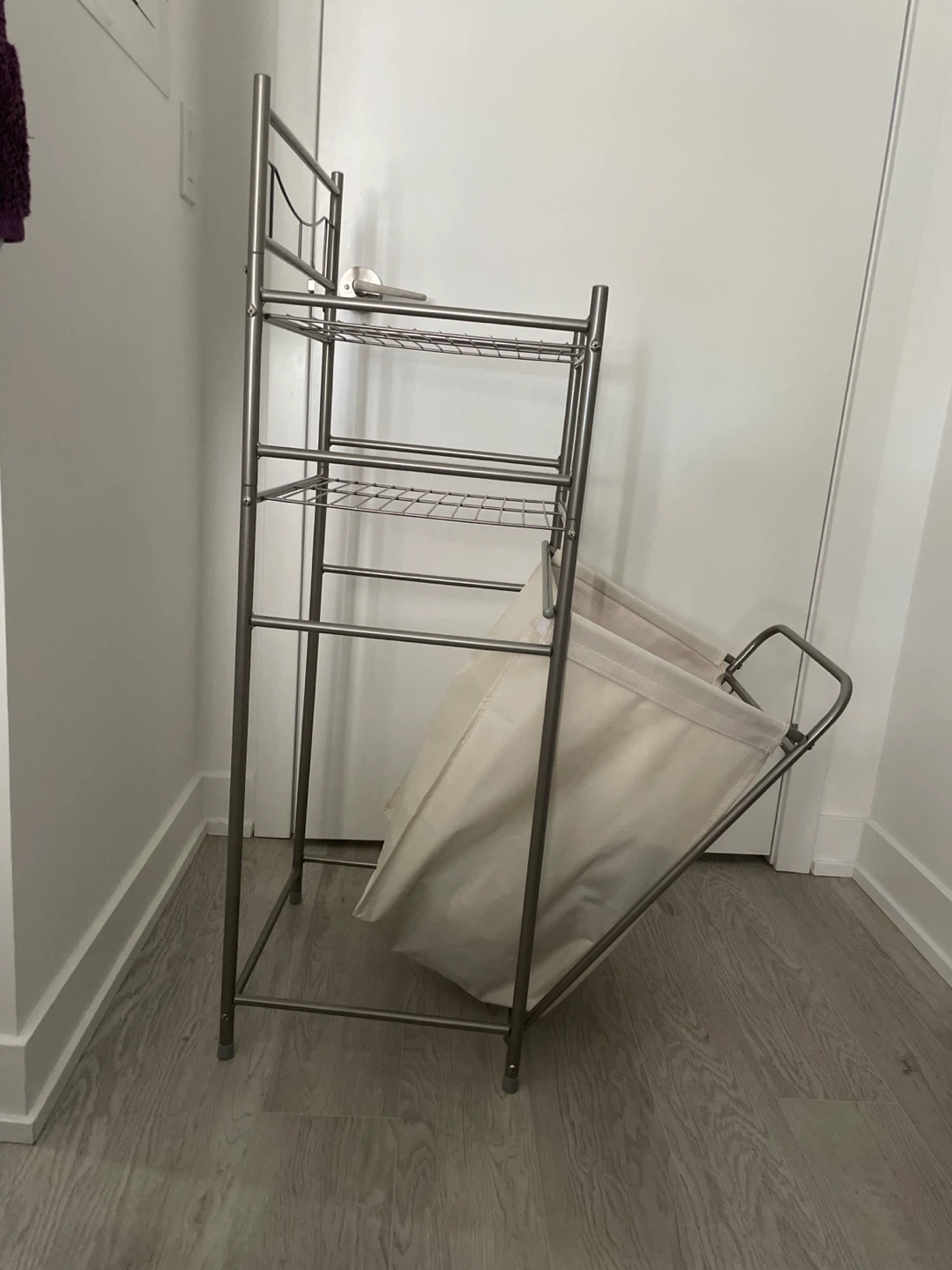 Metal Laundry Hamper with Shelves - photo 2