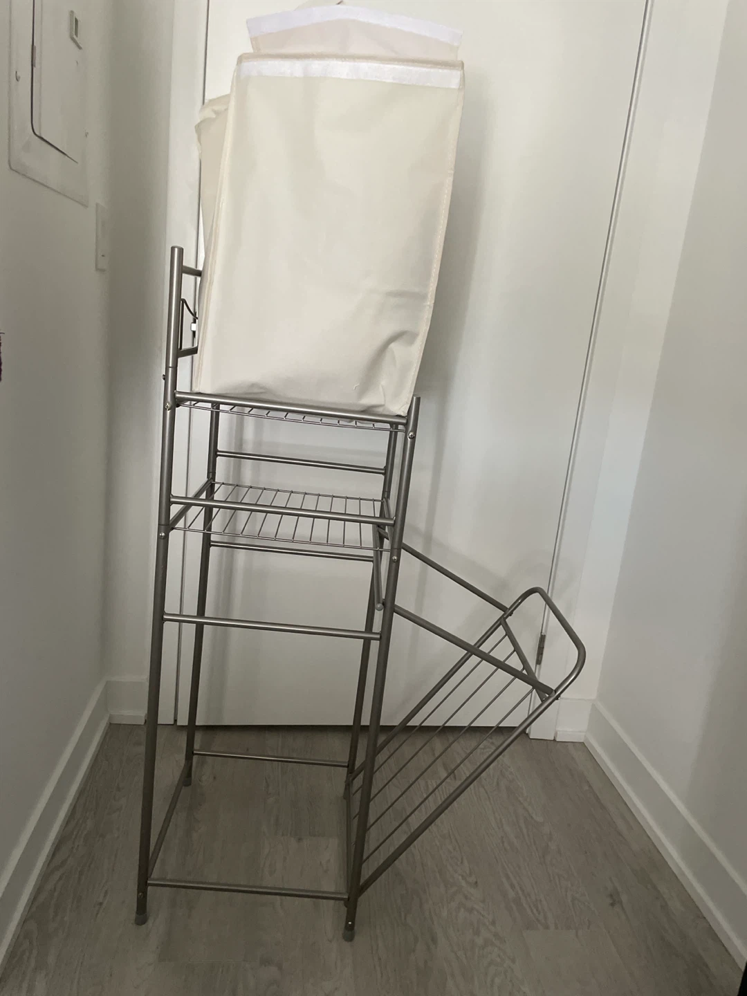 Metal Laundry Hamper with Shelves - photo 3