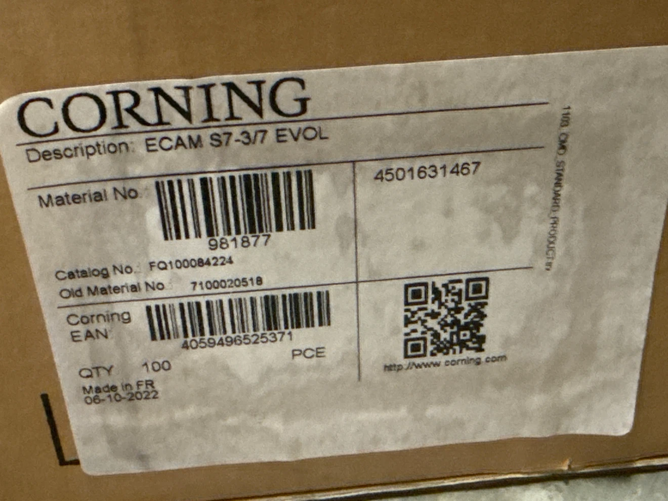Box of 100 Corning ECAM S7-3/7 EVOL Cable Management System Comp - photo 3