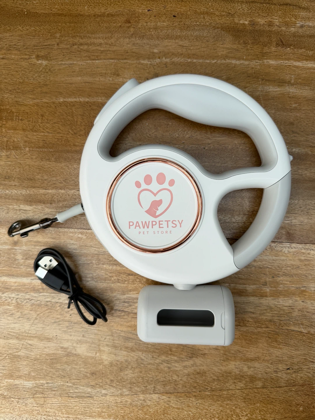 Retractable Dog Leash with Waste Bag Dispenser