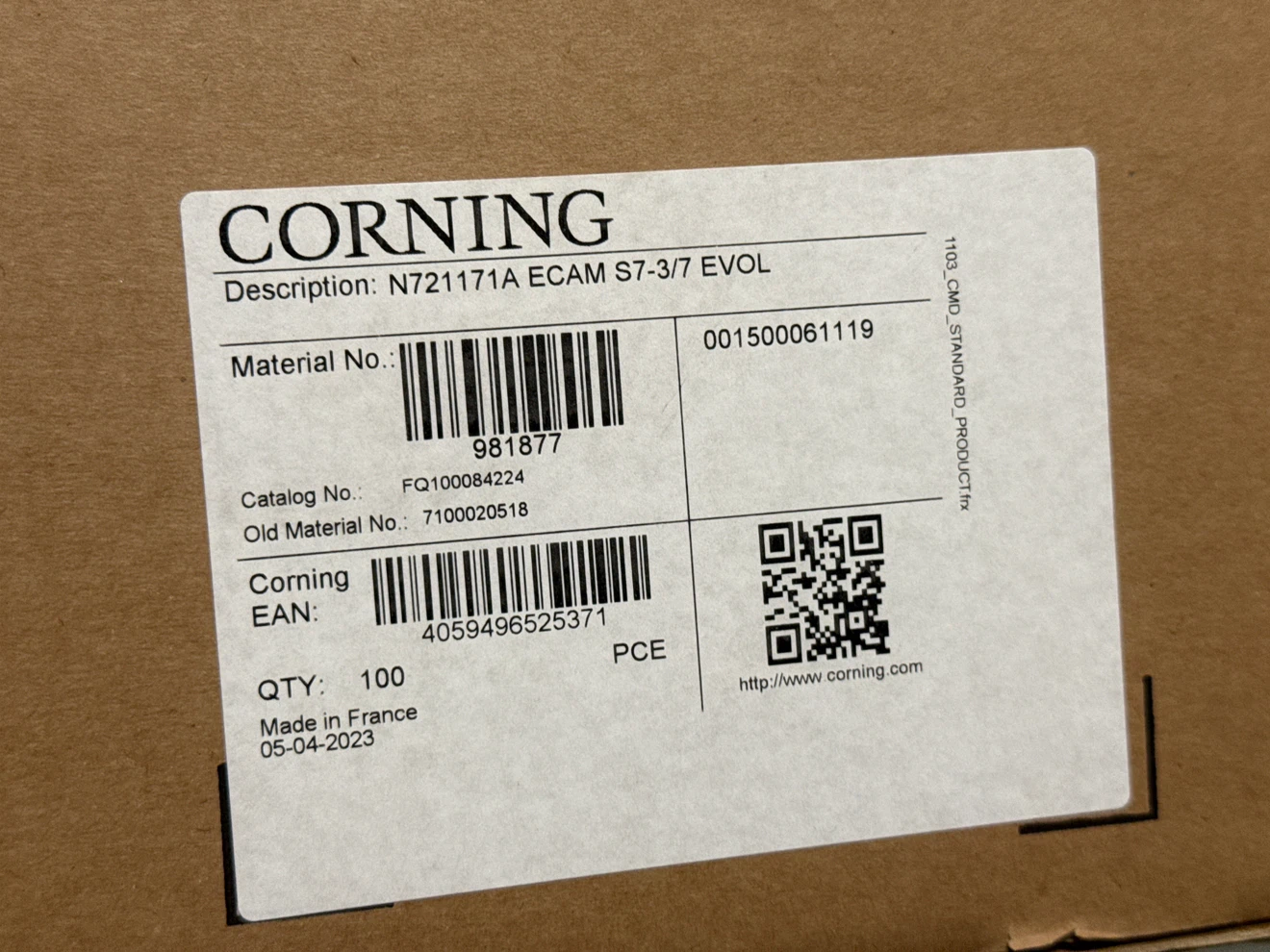 Box of 100 Corning N721171A ECAM S7-3/7 EVOL Connectors - photo 2