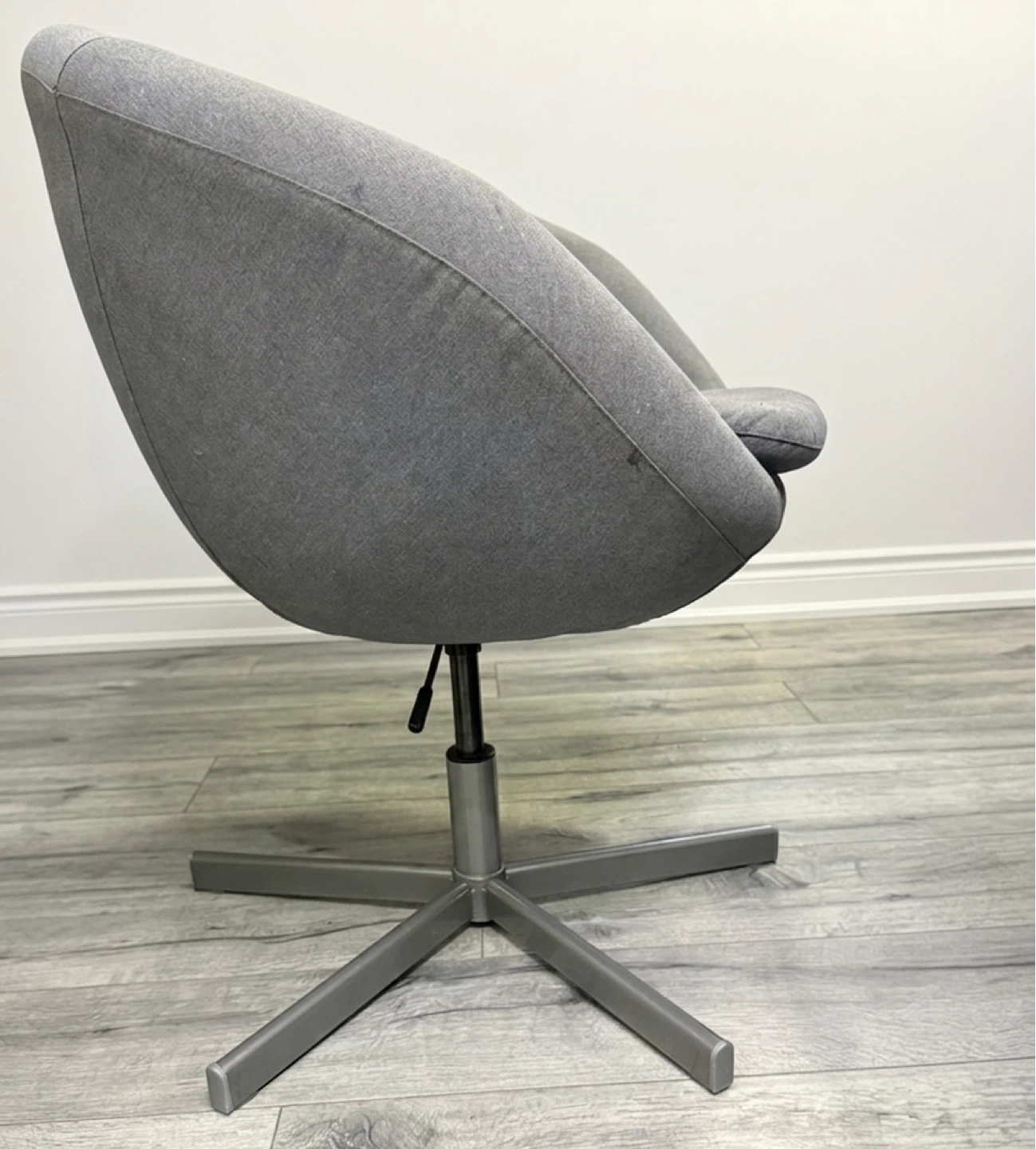 Modern Grey Swivel Accent Chair – Adjustable Height - photo 2