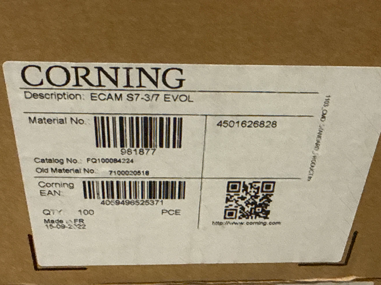 Box of 100 Corning ECAM S7-3/7 EVOL Connectors - photo 2