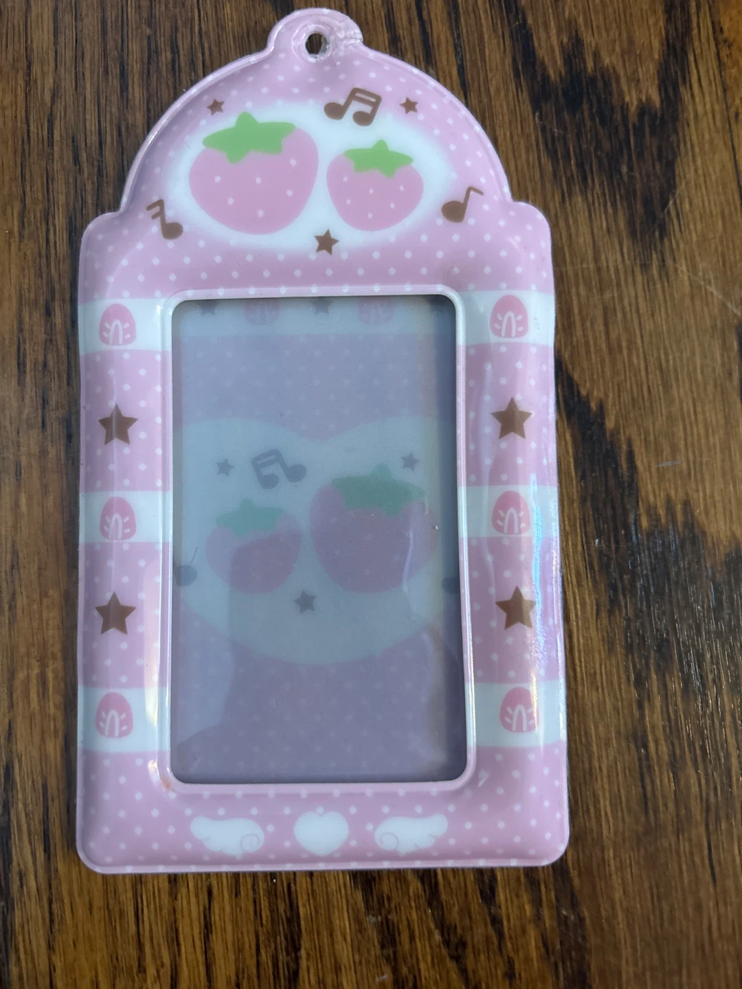 Pink Strawberry Photo Card Holder Frame