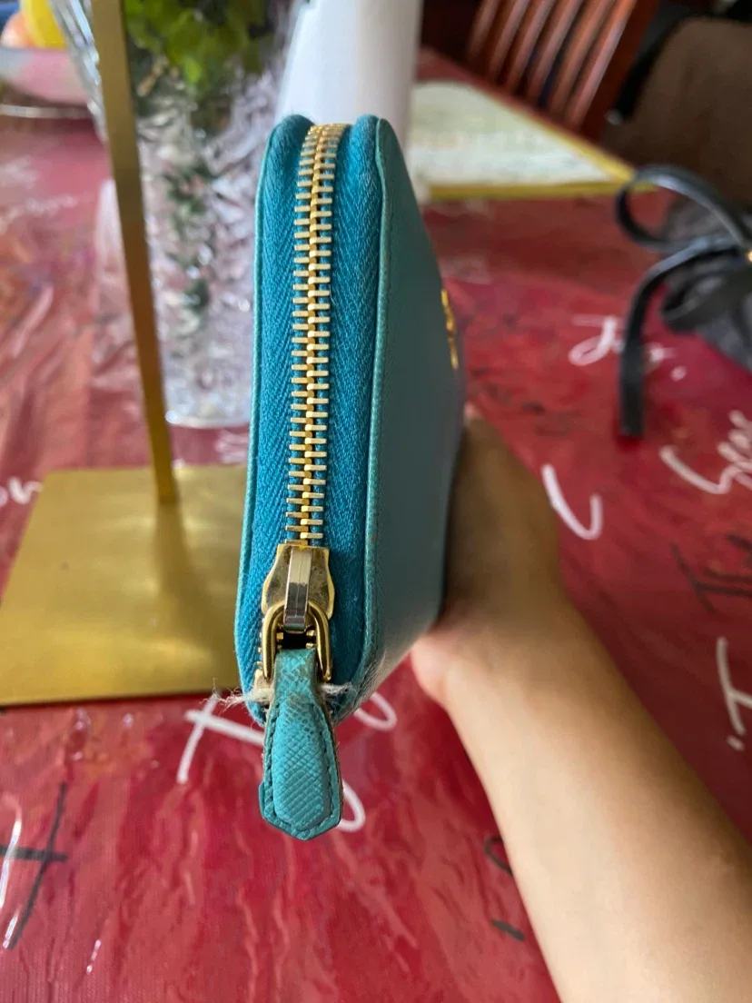 Prada Teal Saffiano Leather Zip Around Wallet - photo 3
