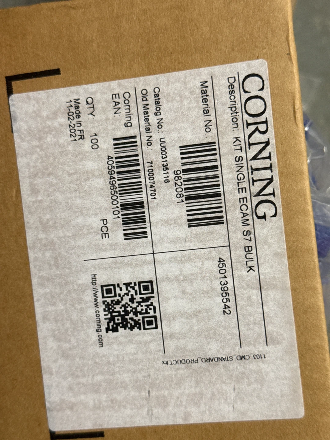 Box of 100Corning Kit Single ECAM S7 Bulk - photo 2