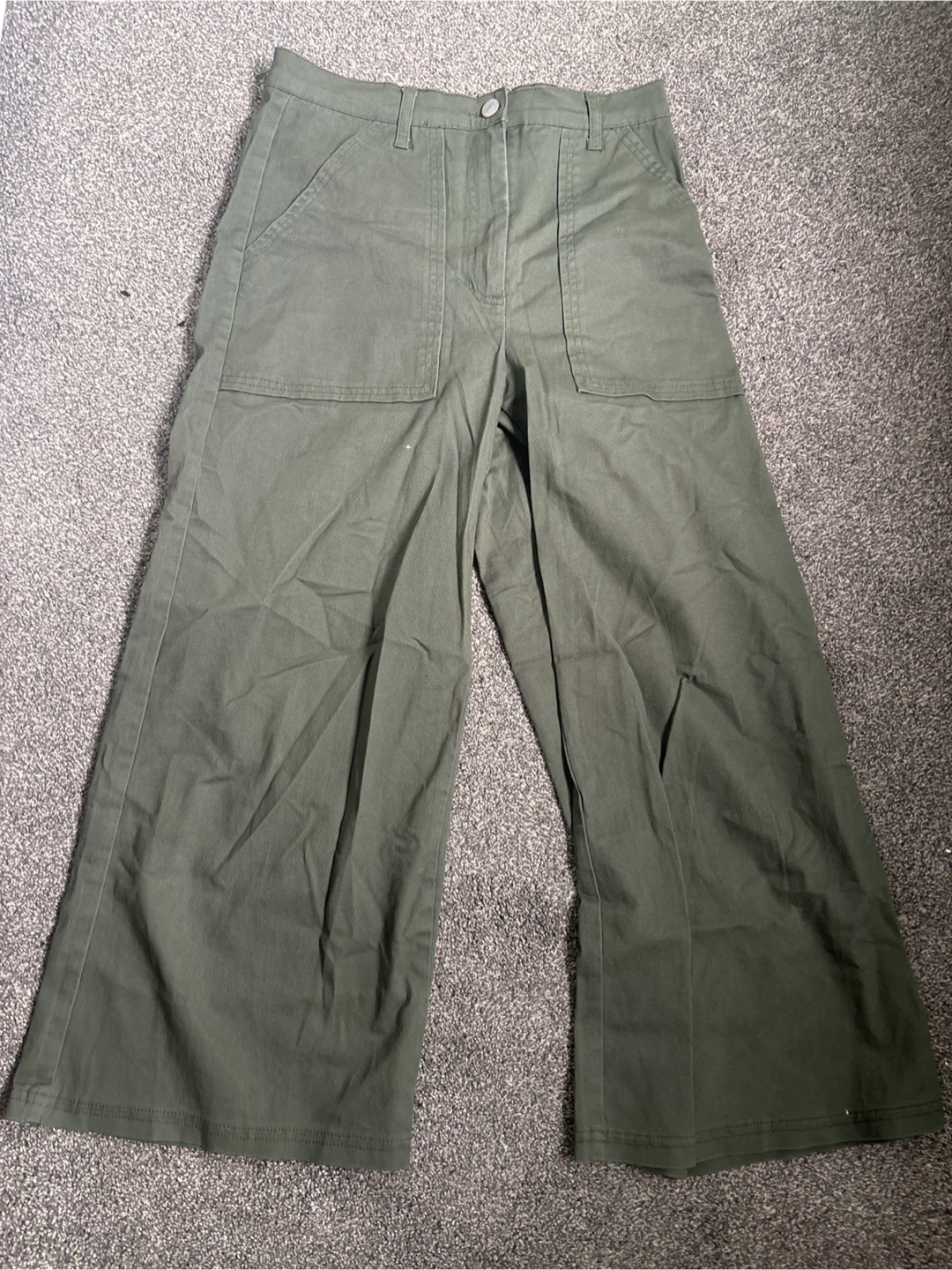 Green Wide Leg Cargo Pants