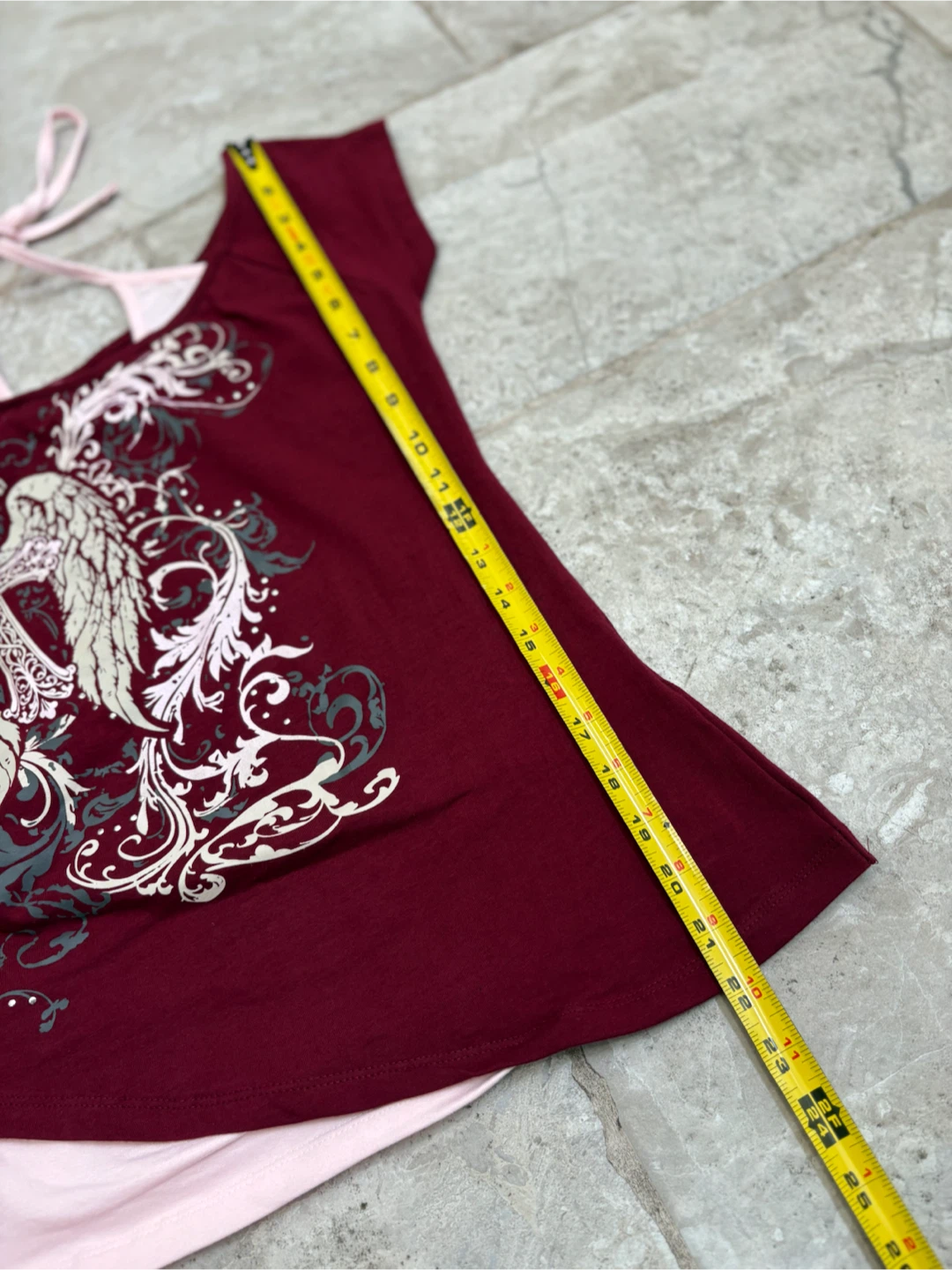 Digital Darling Burgundy Grunge Y2K Top - photo 3