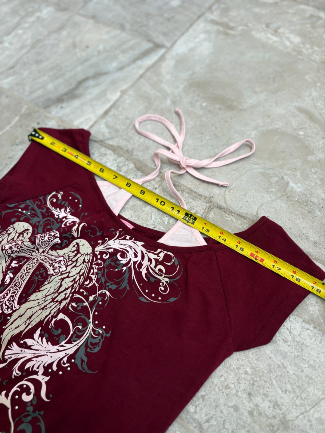 Digital Darling Burgundy Grunge Y2K Top - photo 4