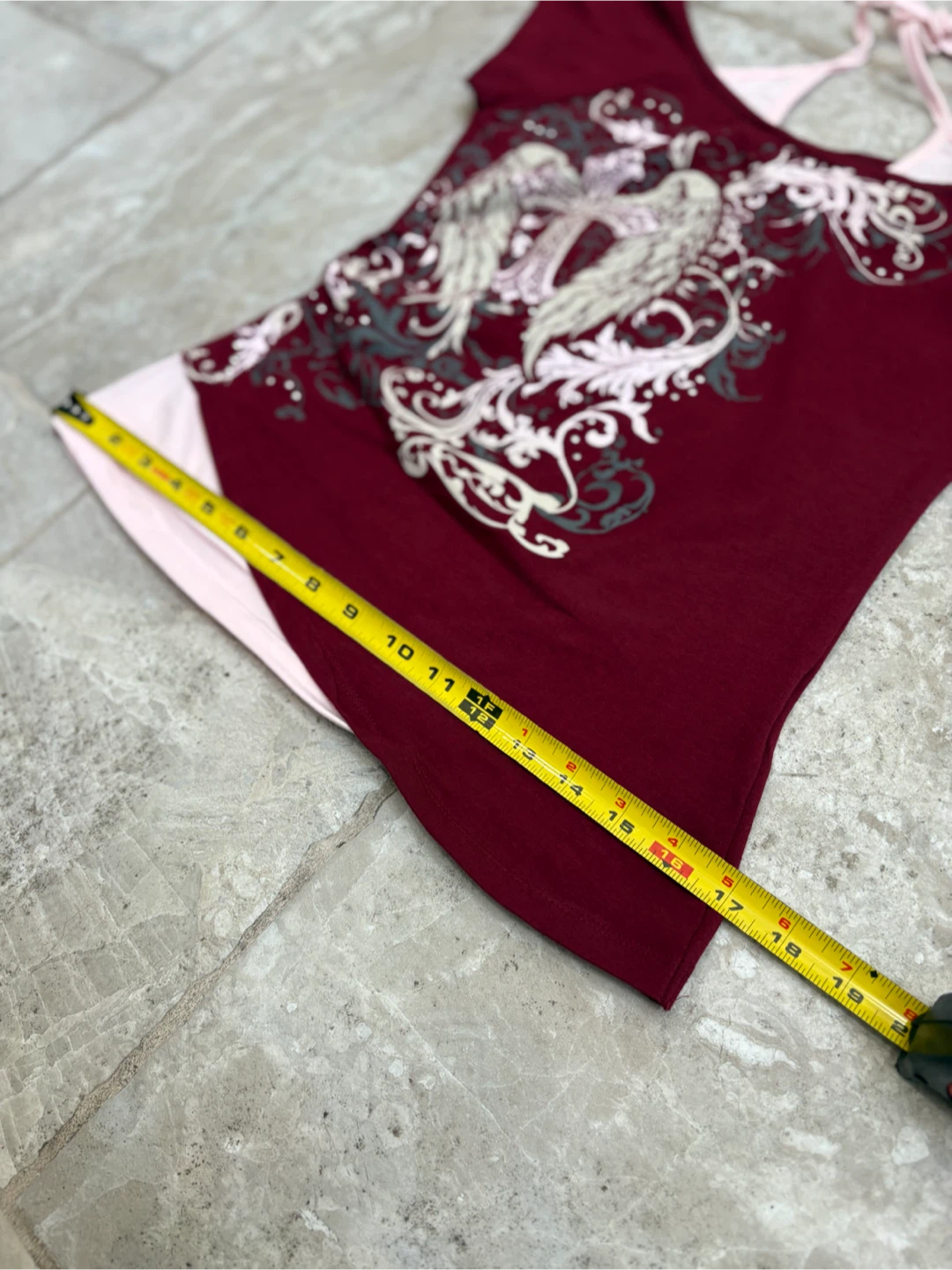 Digital Darling Burgundy Grunge Y2K Top - photo 5