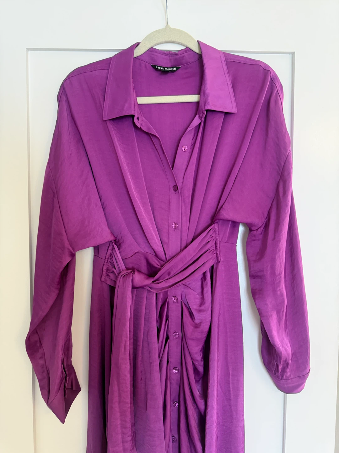 Steve Madden Purple Button-Up Midi Dress Size 10 - photo 2