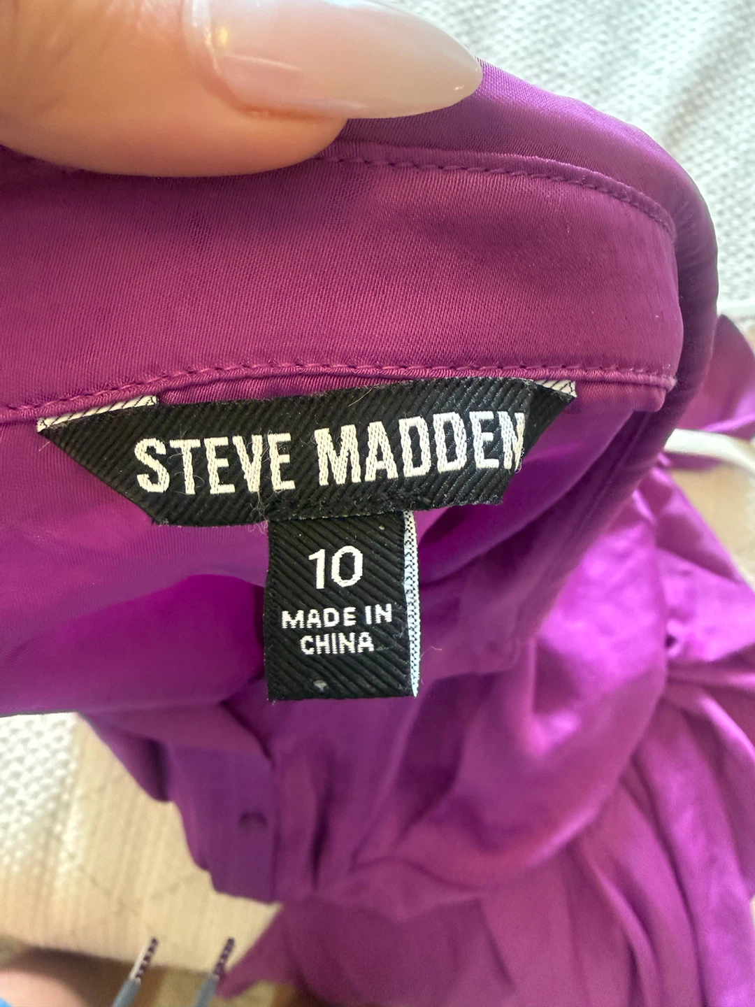 Steve Madden Purple Button-Up Midi Dress Size 10 - photo 4