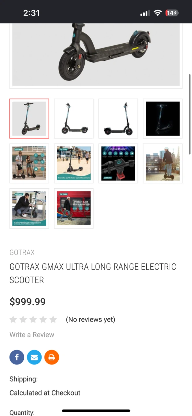 GOTRAX GMAX ULTRA Electric Scooter - photo 3