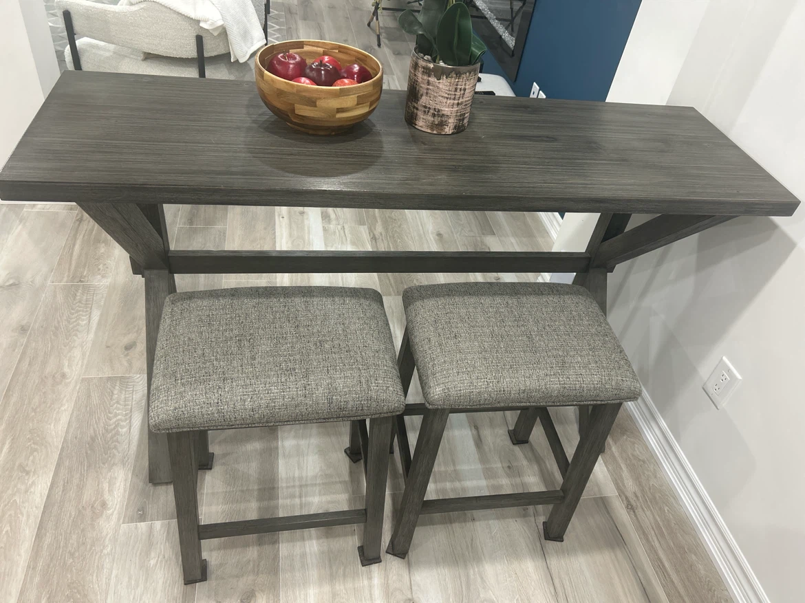 Bar Table Set with 2 Stools