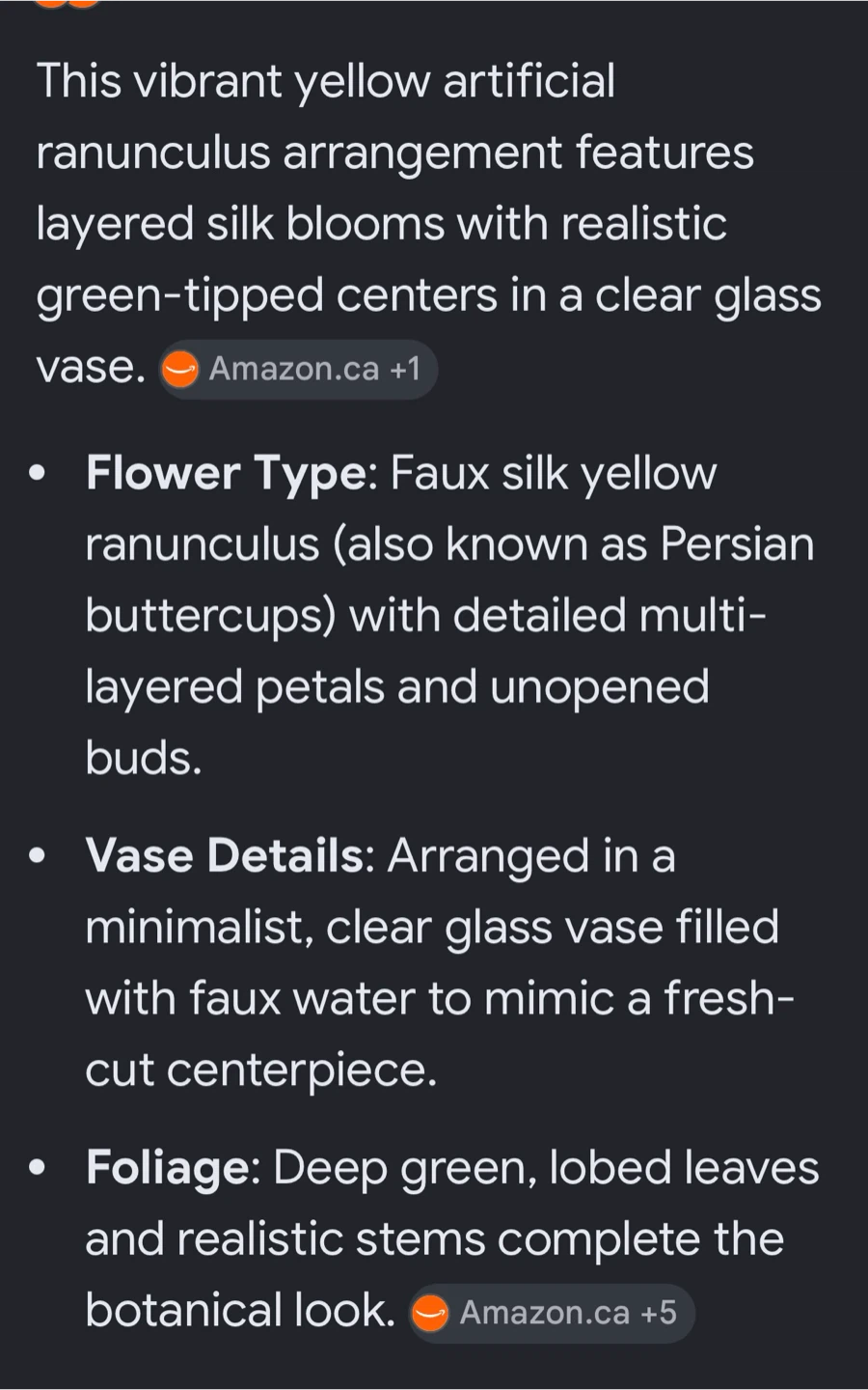 Yellow Artificial Ranunculus Arrangement in Glass Vase - photo 4