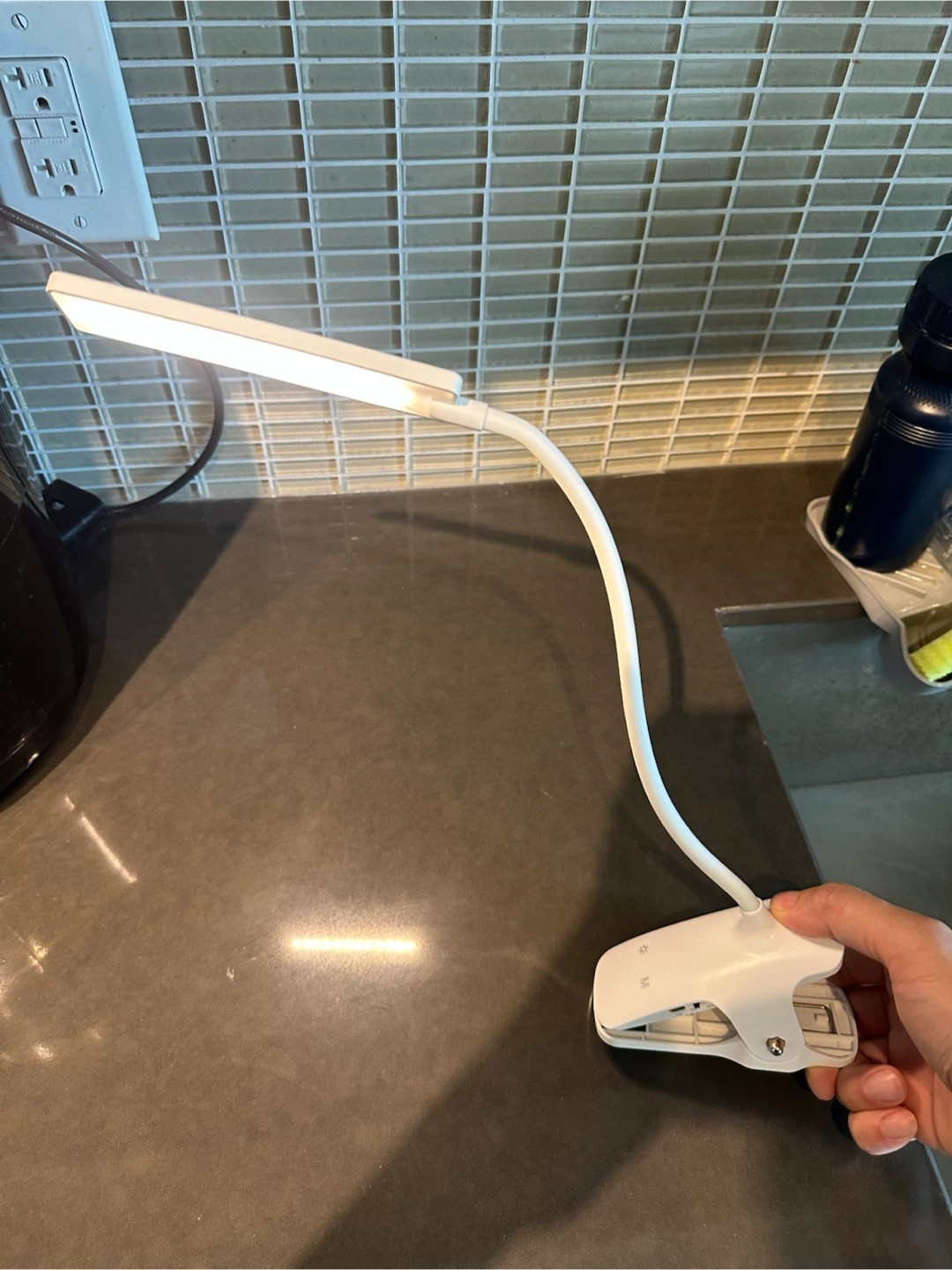White Clip-On LED Desk / Bed Lamp