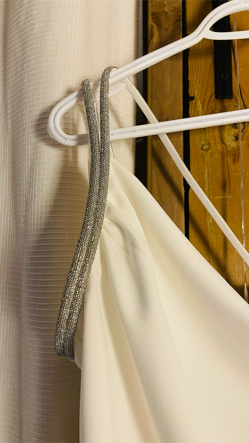 Le Château White Dress with Rhinestone Straps - photo 2