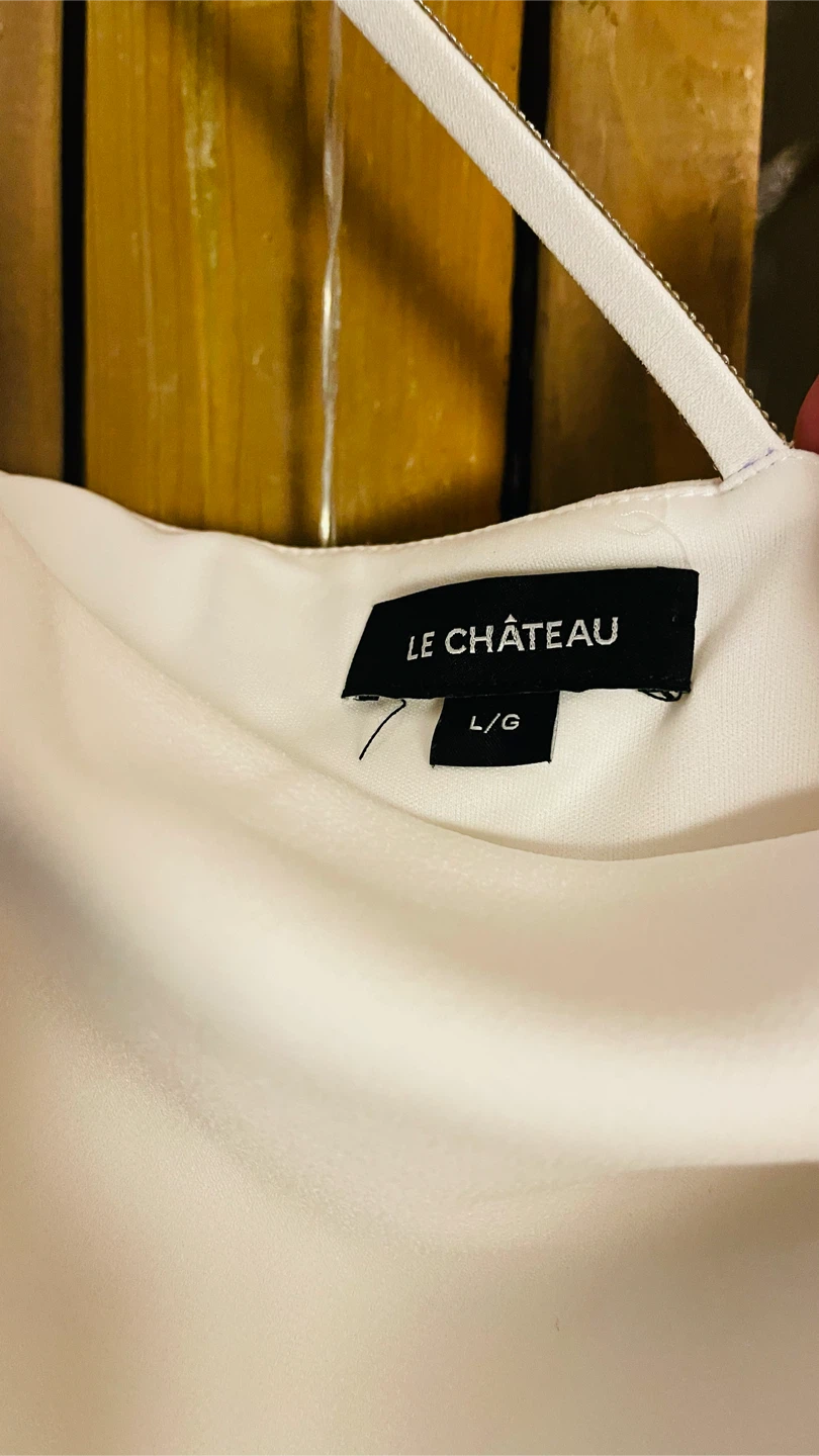 Le Château White Dress with Rhinestone Straps - photo 3