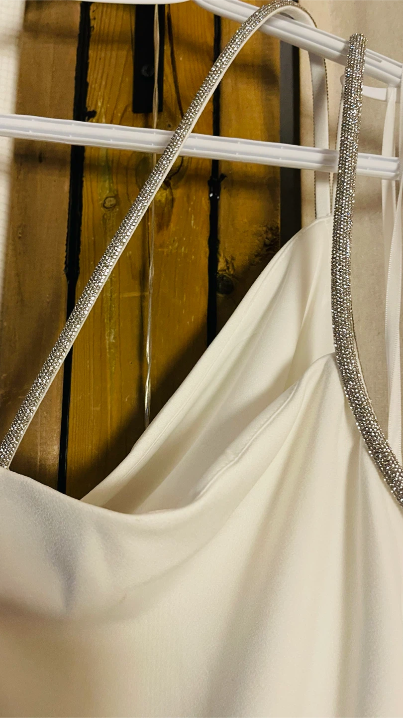 Le Château White Dress with Rhinestone Straps - photo 5