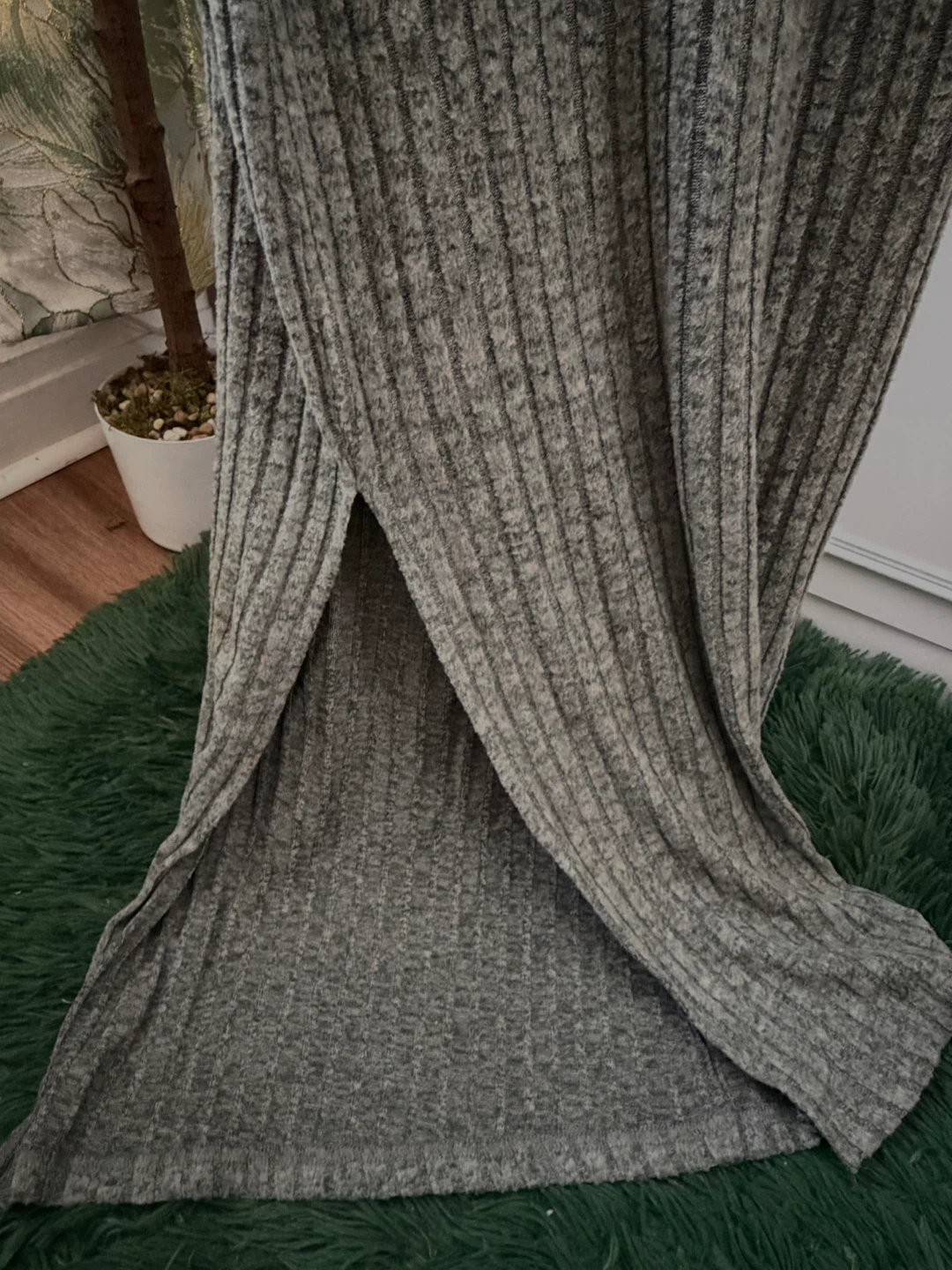 Ribbed Knit Maxi Dress with Side Slit - photo 3