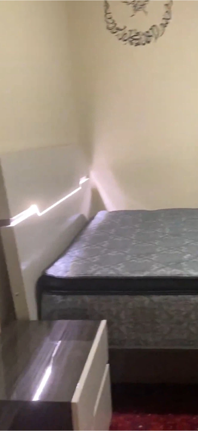 Modern Queen  White & Grey Bed Frame with LED Lights