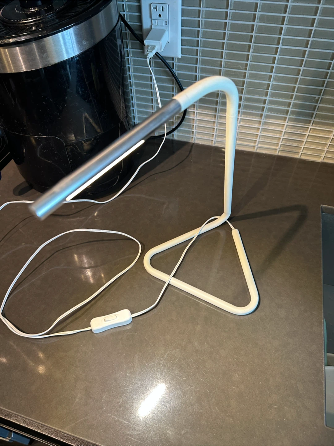 White LED Desk Lamp with Power Adapter - photo 2