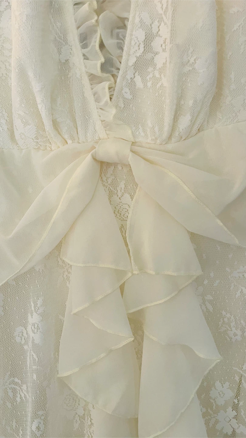 Cream Lace Halter Neck Dress - photo 3