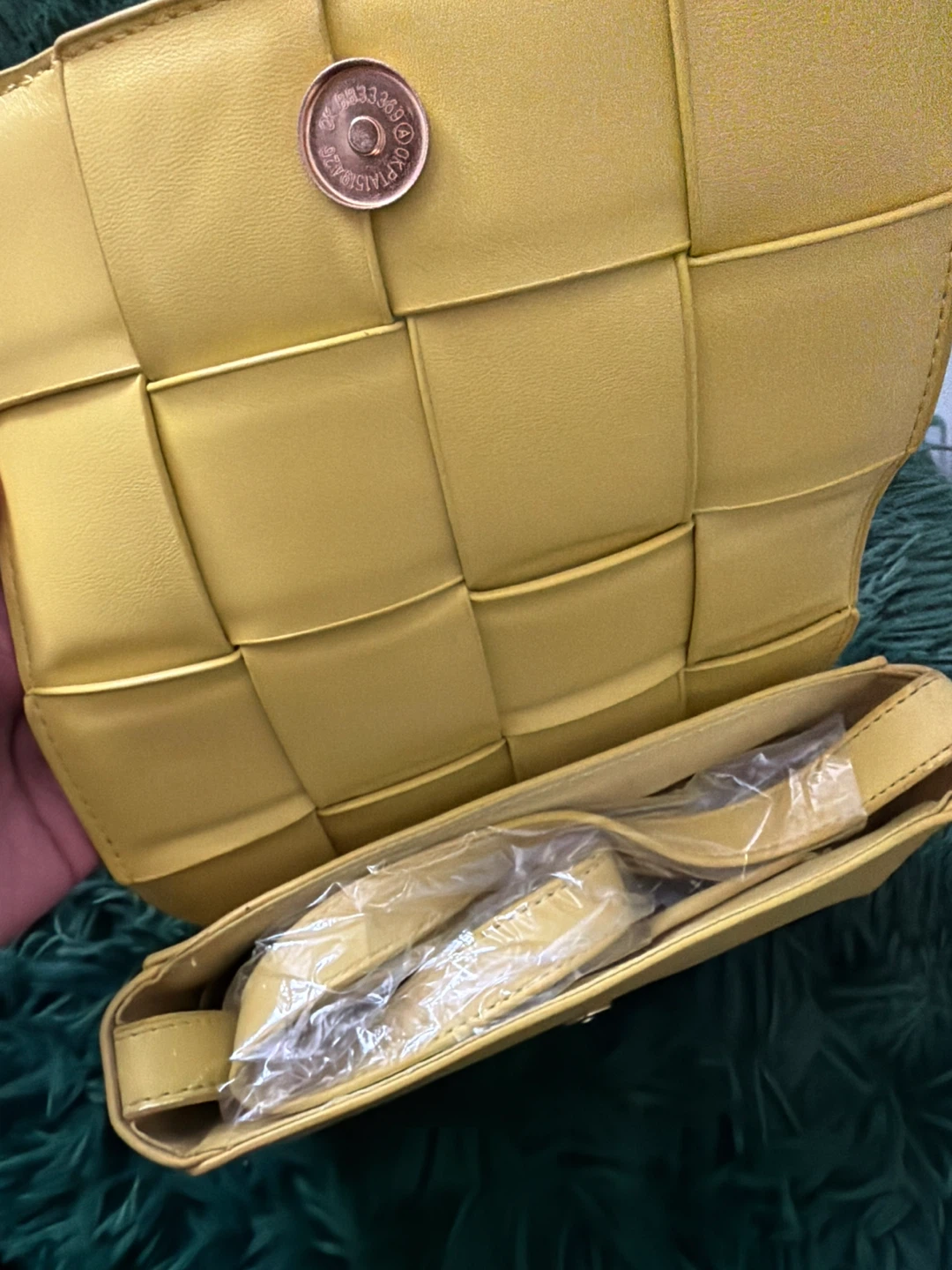 Yellow Woven Clutch/Crossbody Bag - photo 3