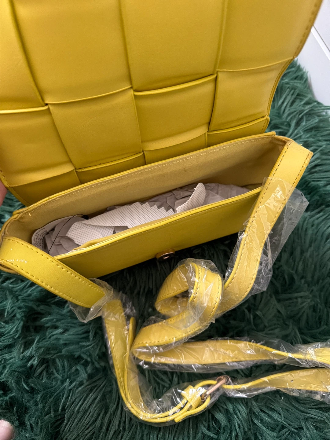 Yellow Woven Clutch/Crossbody Bag - photo 4