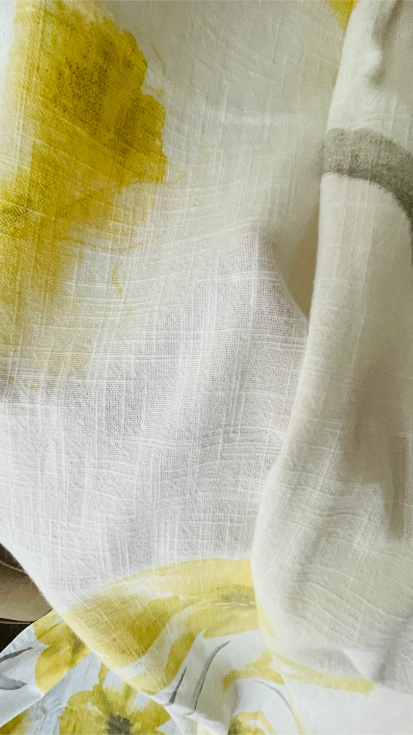 Floral Print Curtain Panel - Yellow Flowers - photo 3