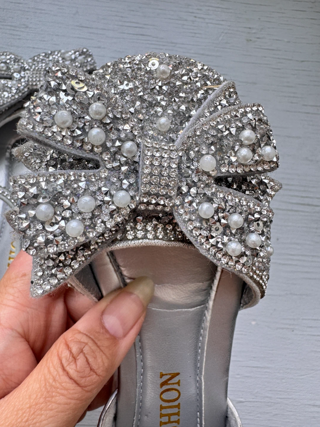 Kids Sparkly Silver Princess Sandals - 11-12C - photo 2