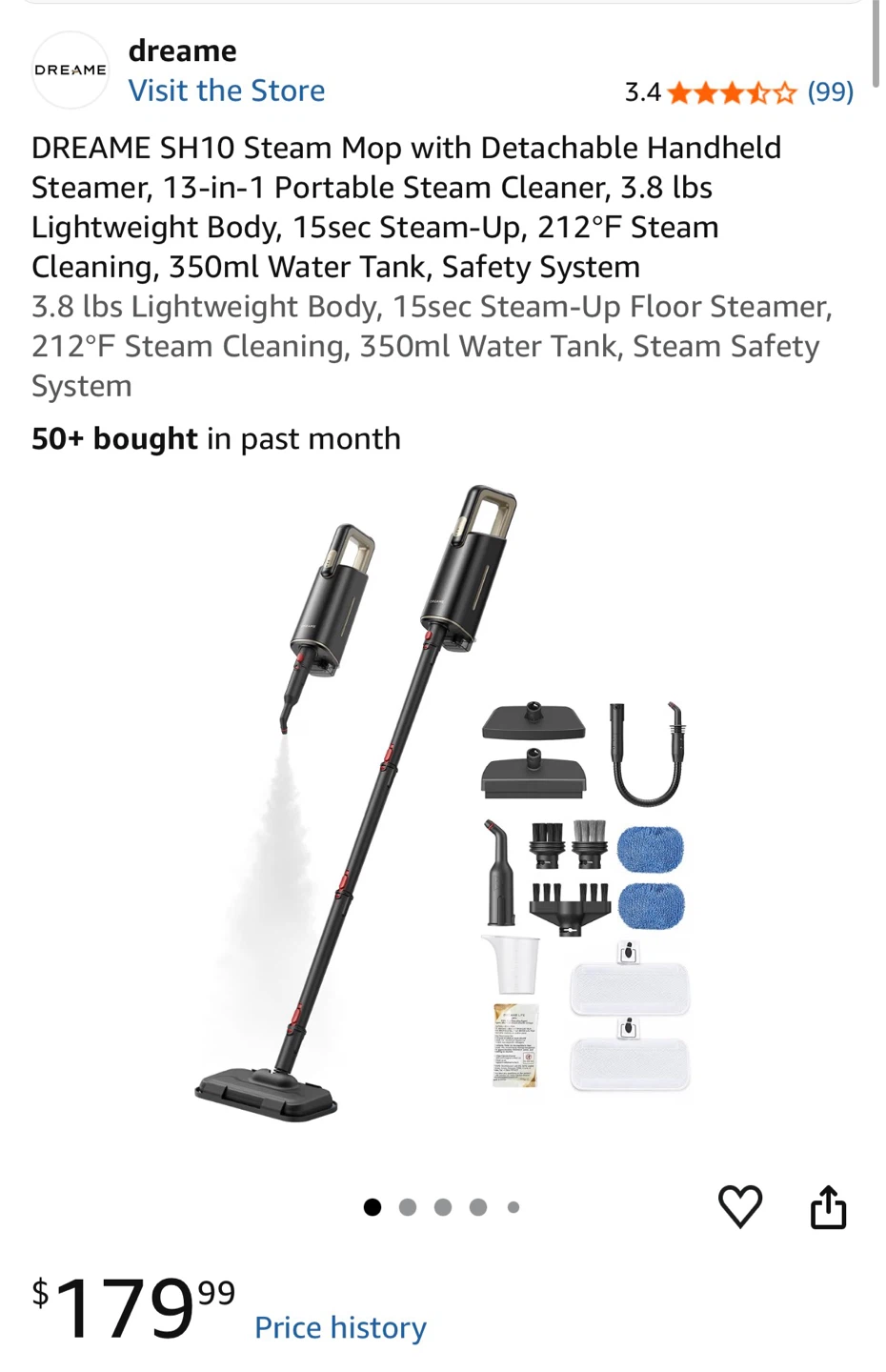 DREAME SH10 Steam Mop and Cleaner