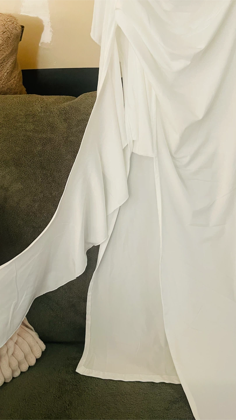 White Ruched Maxi Dress - photo 4