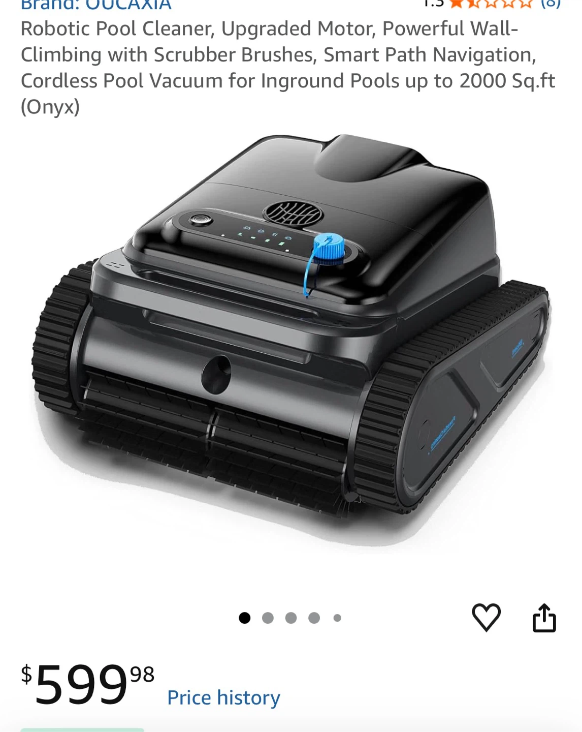 OUCAXIA Robotic Pool Cleaner - Wall-Climbing, Smart Navigation