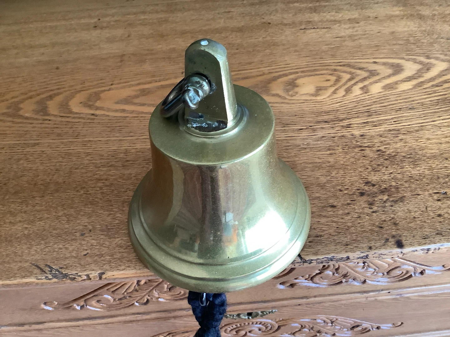 Vt Brass Nautical Wall Hanging Ship Bell w Wrought Iron Hanger 🐞