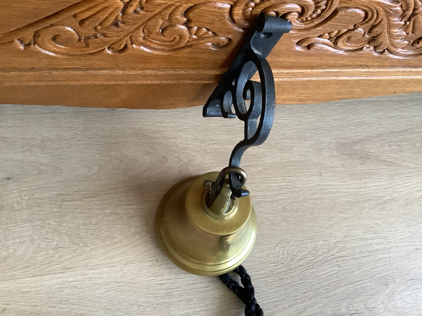 Vt Brass Nautical Wall Hanging Ship Bell w Wrought Iron Hanger 🐞 - photo 5