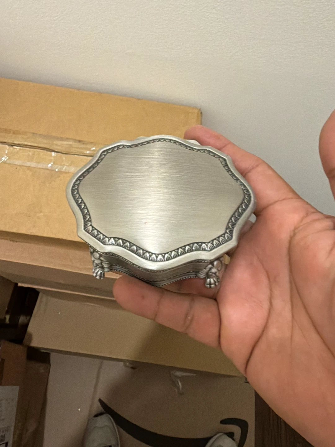 Ornate Silver-Tone Trinket Box - photo 3